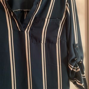 Dressy green striped top